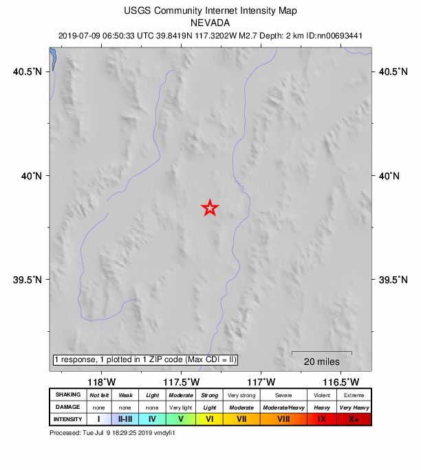 Did You Feel It? map: shaking reported by the public