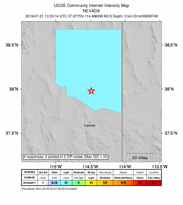 Did You Feel It? map: shaking reported by the public