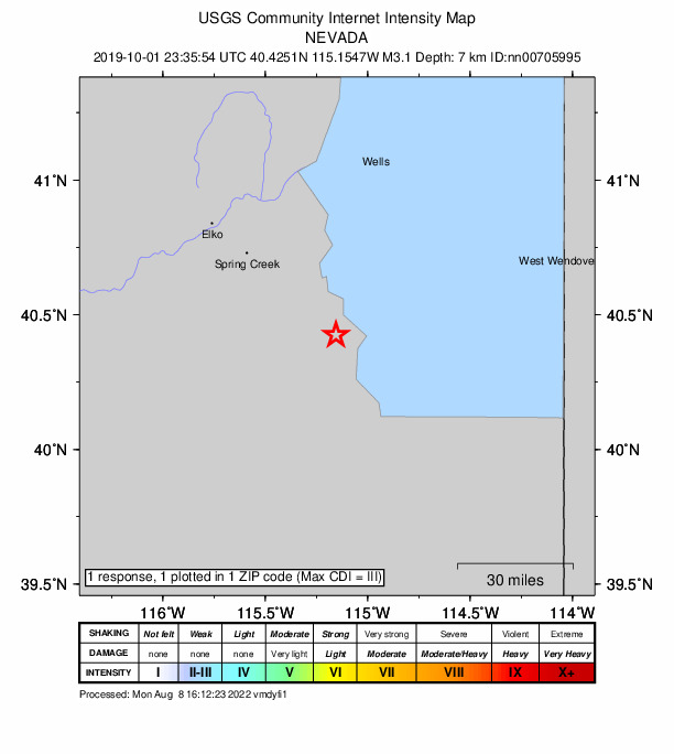 Did You Feel It? map: shaking reported by the public