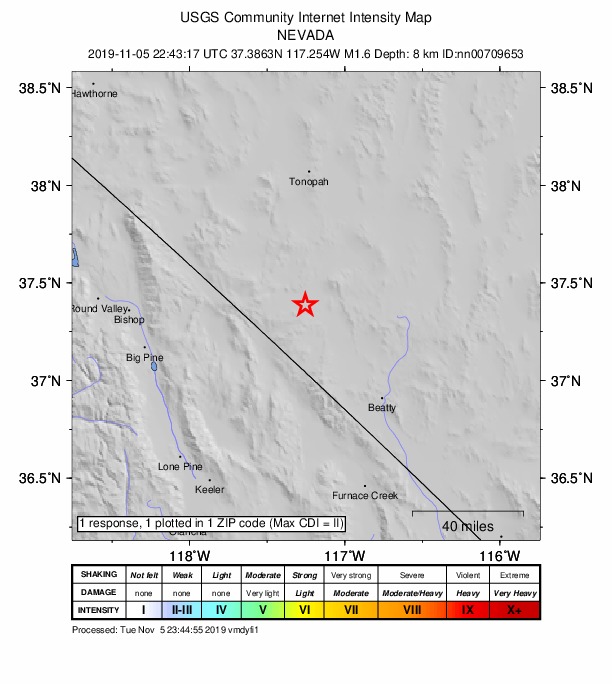 Did You Feel It? map: shaking reported by the public