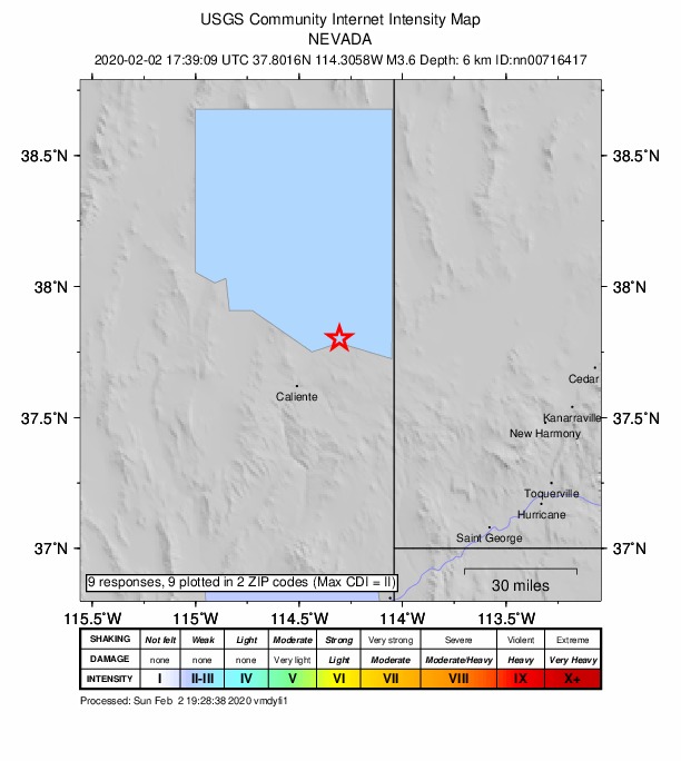 Did You Feel It? map: shaking reported by the public