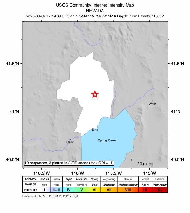 Did You Feel It? map: shaking reported by the public