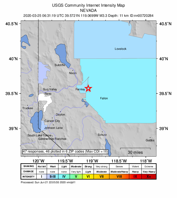 Did You Feel It? map: shaking reported by the public