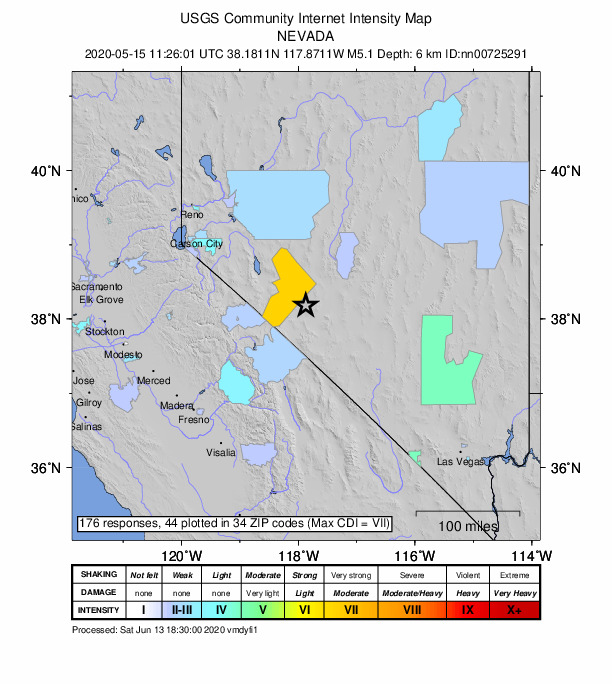 Did You Feel It? map: shaking reported by the public