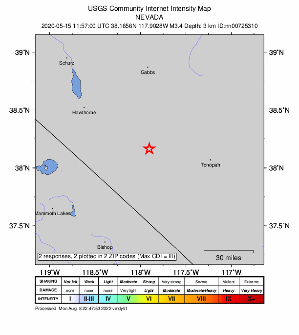 Did You Feel It? map: shaking reported by the public