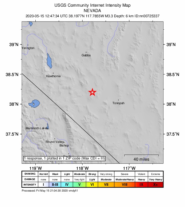 Did You Feel It? map: shaking reported by the public