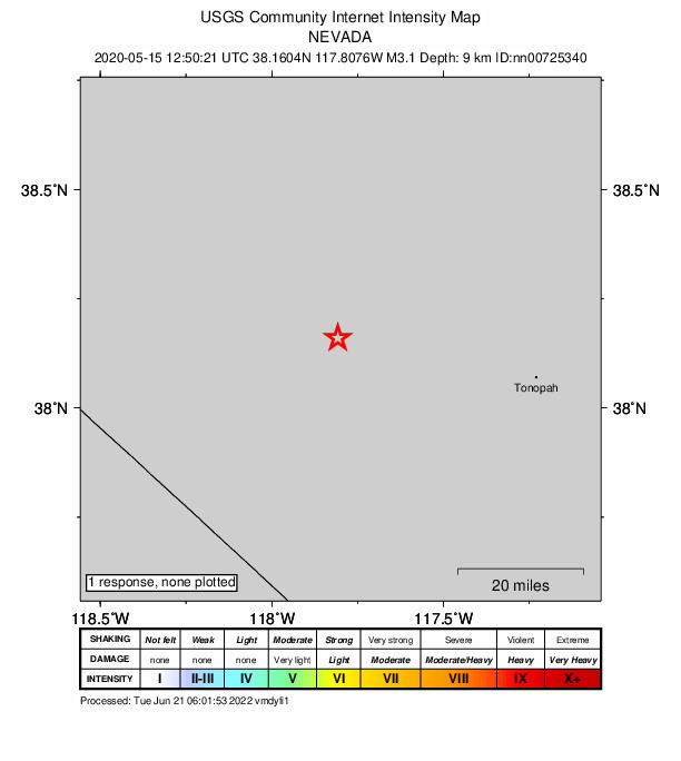 Did You Feel It? map: shaking reported by the public