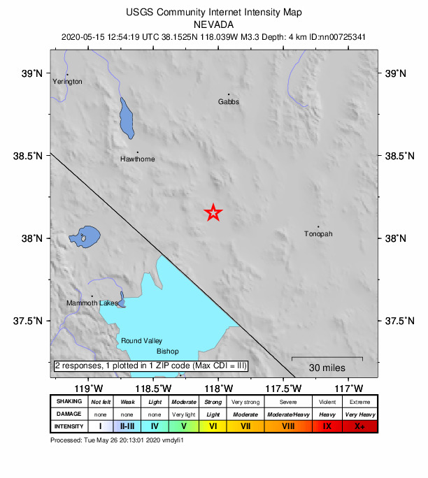 Did You Feel It? map: shaking reported by the public