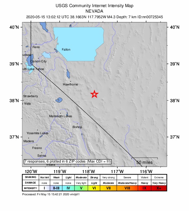 Did You Feel It? map: shaking reported by the public