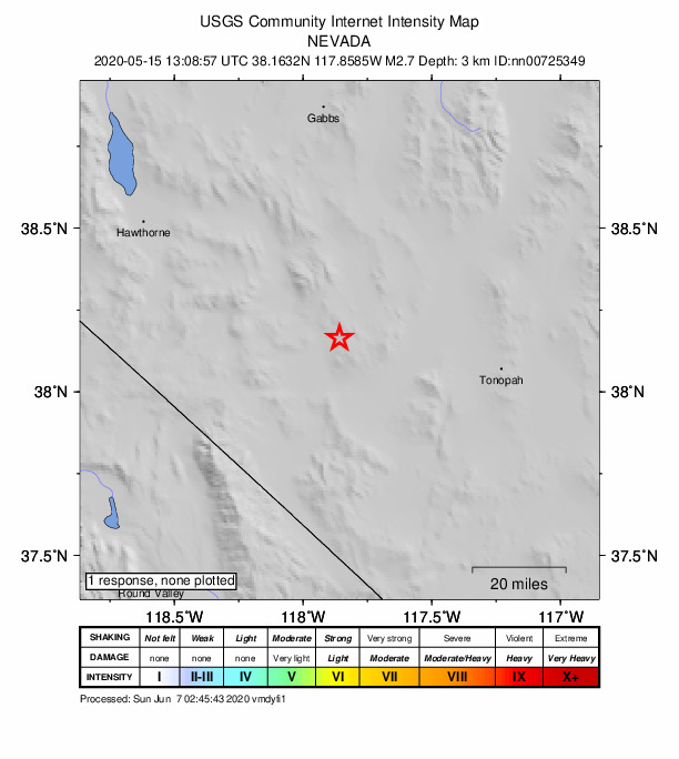 Did You Feel It? map: shaking reported by the public