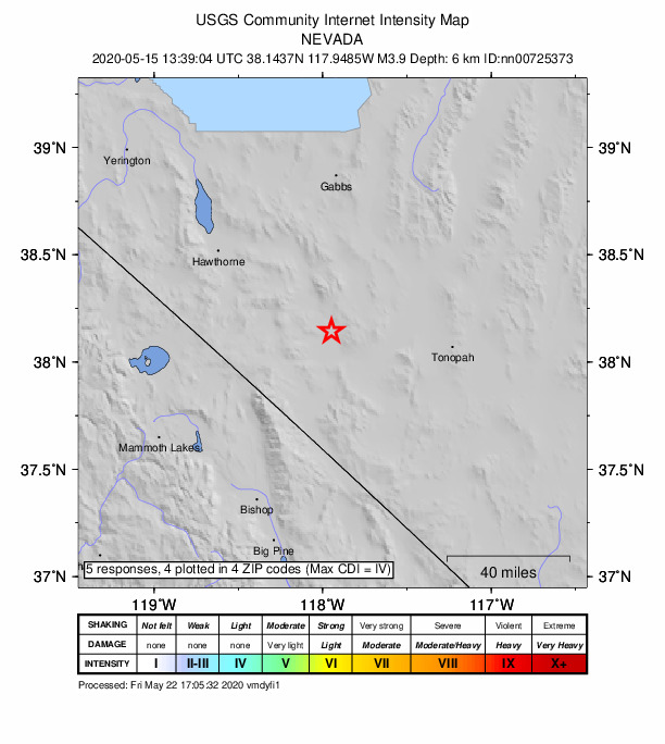 Did You Feel It? map: shaking reported by the public