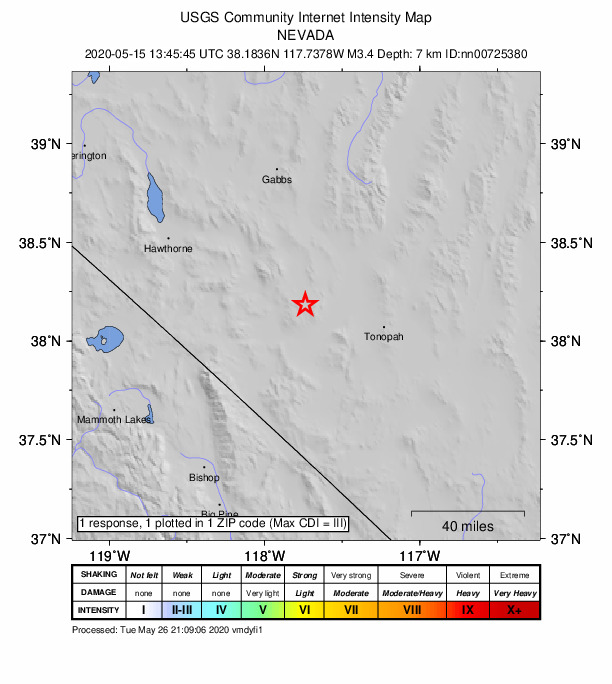 Did You Feel It? map: shaking reported by the public