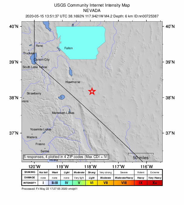 Did You Feel It? map: shaking reported by the public