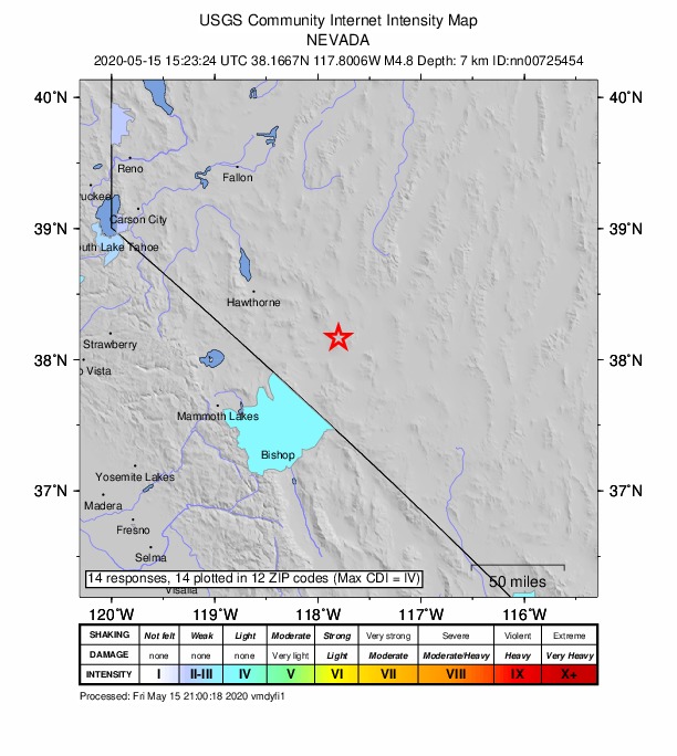 Did You Feel It? map: shaking reported by the public