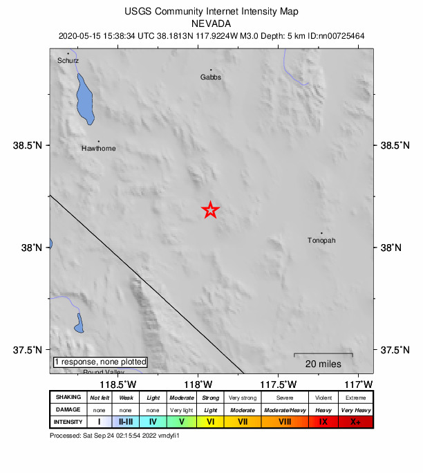 Did You Feel It? map: shaking reported by the public