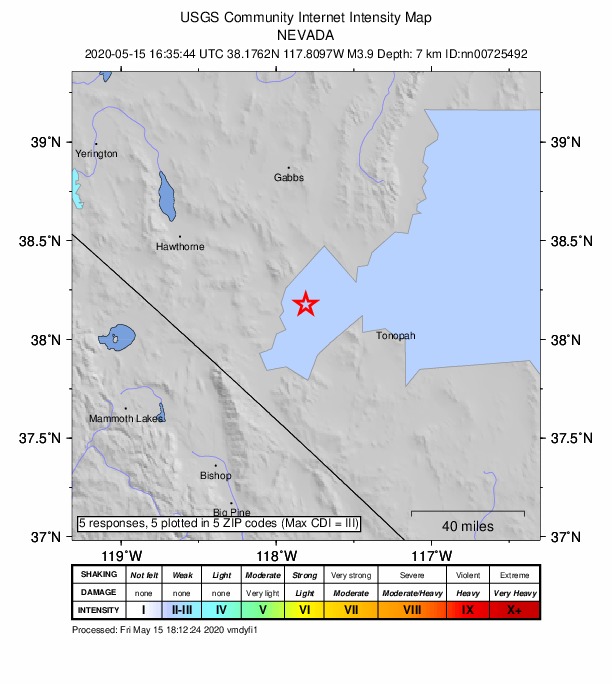 Did You Feel It? map: shaking reported by the public