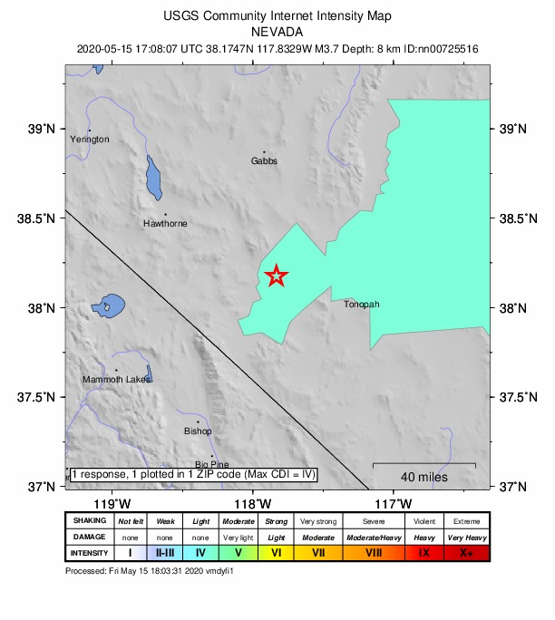 Did You Feel It? map: shaking reported by the public