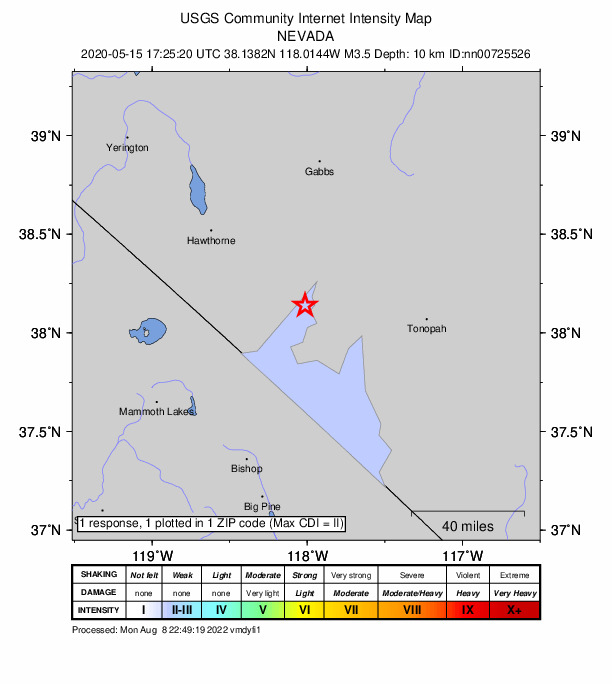 Did You Feel It? map: shaking reported by the public