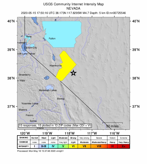 Did You Feel It? map: shaking reported by the public