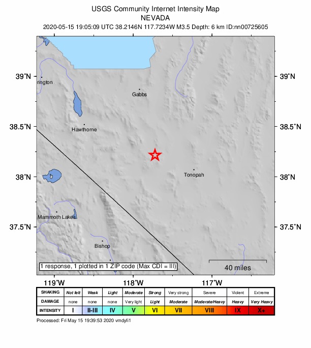 Did You Feel It? map: shaking reported by the public