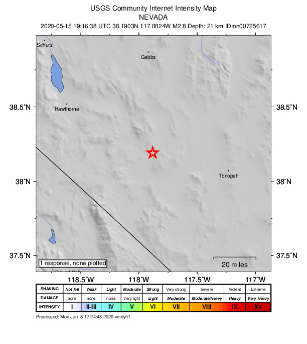 Did You Feel It? map: shaking reported by the public