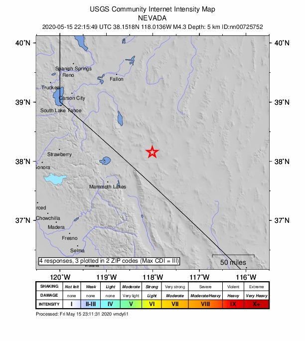 Did You Feel It? map: shaking reported by the public
