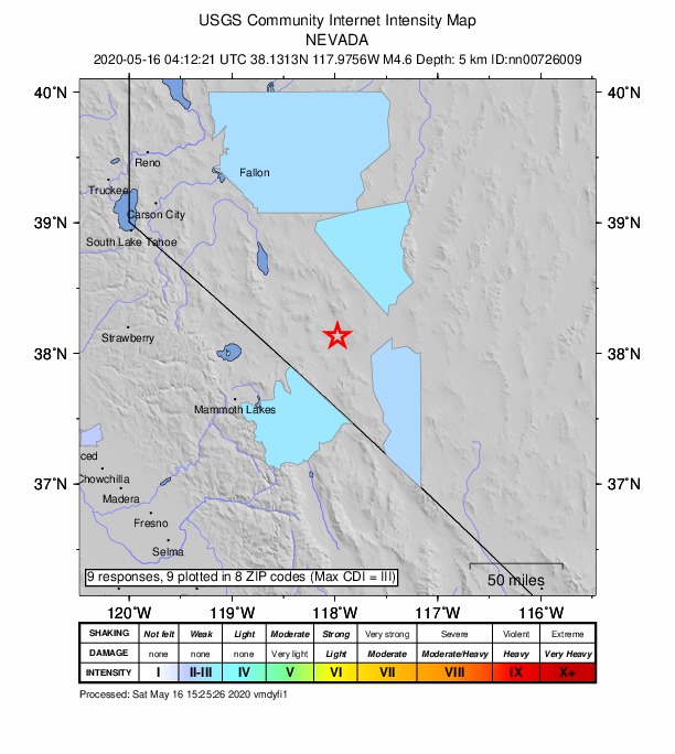 Did You Feel It? map: shaking reported by the public