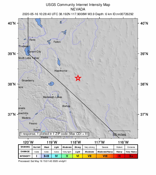 Did You Feel It? map: shaking reported by the public