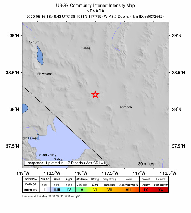 Did You Feel It? map: shaking reported by the public
