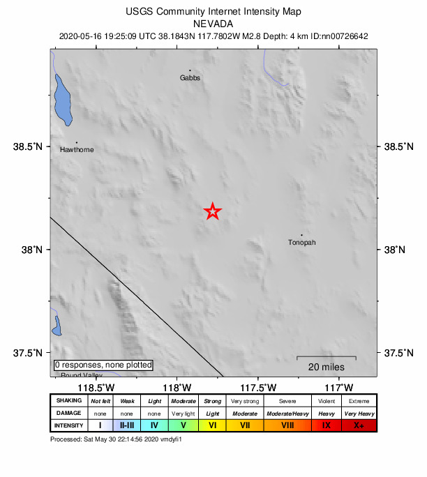 Did You Feel It? map: shaking reported by the public