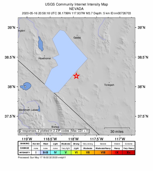 Did You Feel It? map: shaking reported by the public