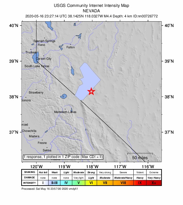 Did You Feel It? map: shaking reported by the public