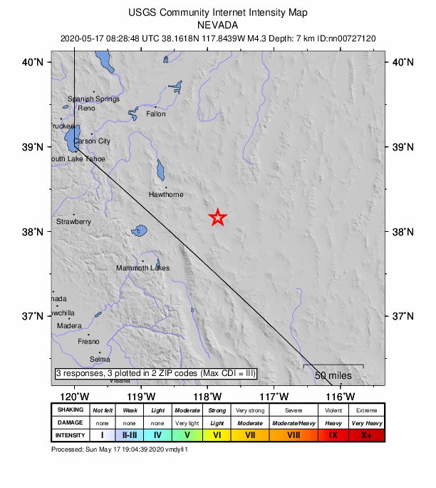 Did You Feel It? map: shaking reported by the public