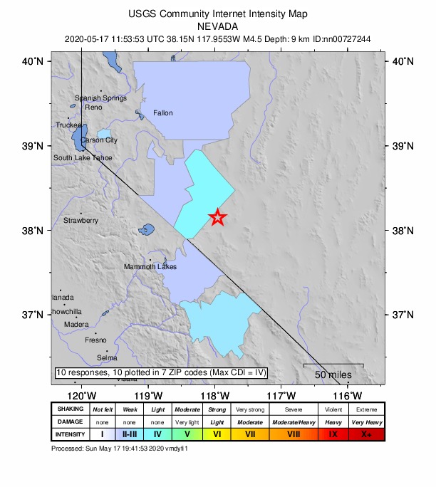 Did You Feel It? map: shaking reported by the public