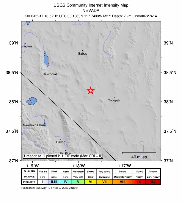 Did You Feel It? map: shaking reported by the public
