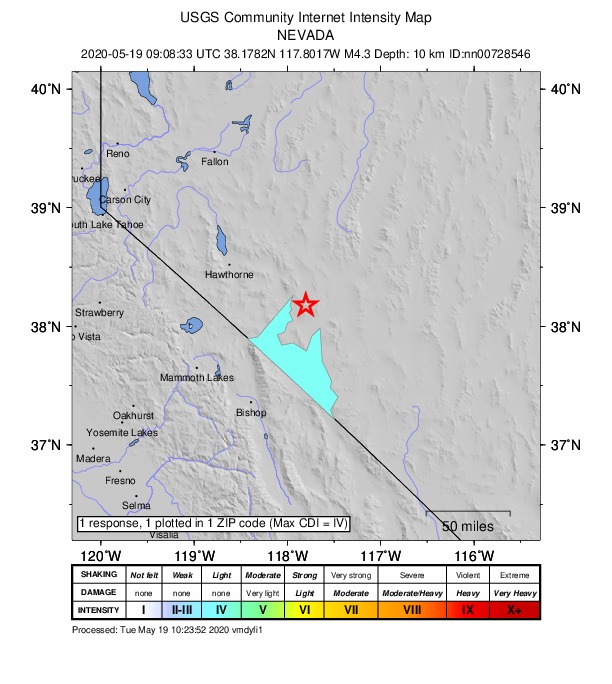 Did You Feel It? map: shaking reported by the public