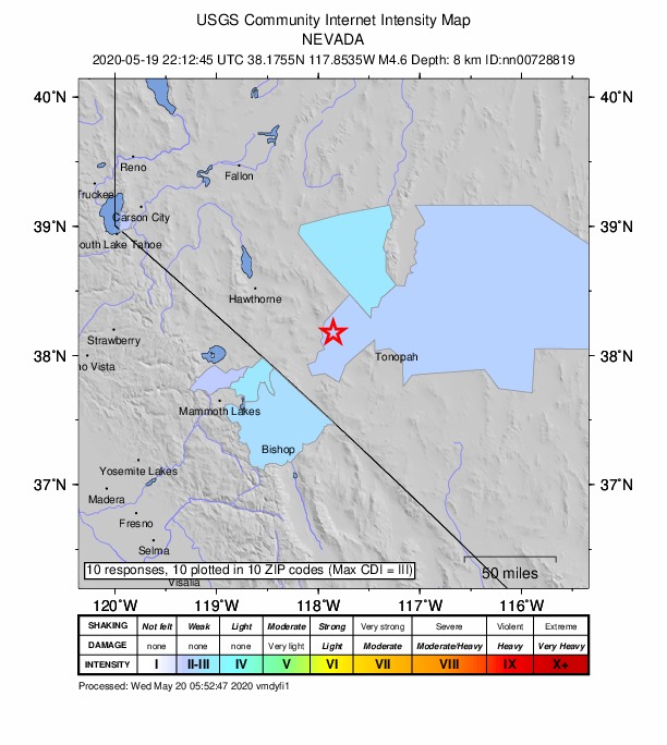 Did You Feel It? map: shaking reported by the public