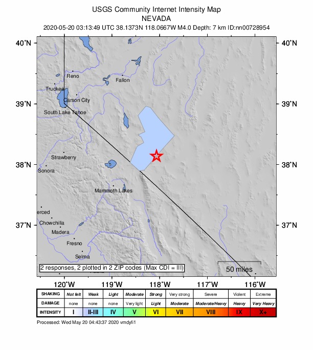 Did You Feel It? map: shaking reported by the public
