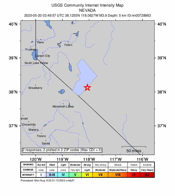 Did You Feel It? map: shaking reported by the public
