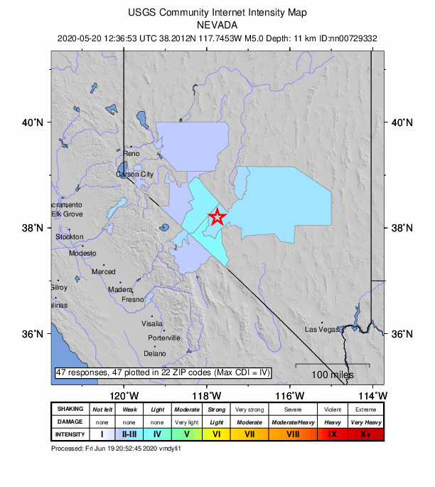 Did You Feel It? map: shaking reported by the public