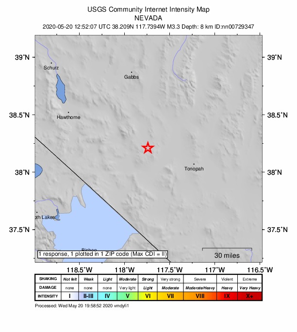 Did You Feel It? map: shaking reported by the public