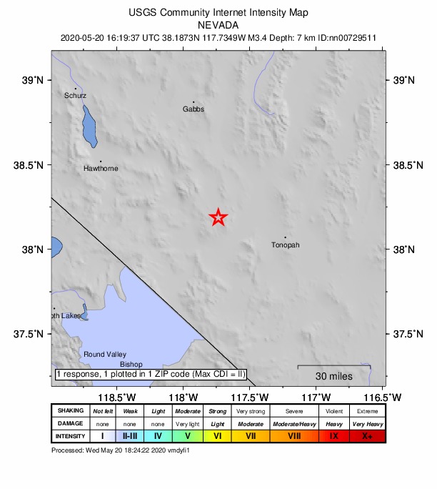 Did You Feel It? map: shaking reported by the public