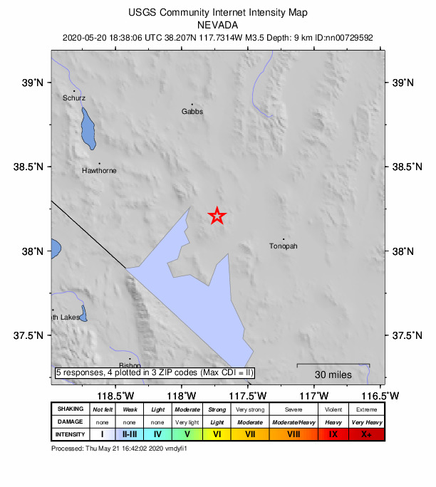 Did You Feel It? map: shaking reported by the public