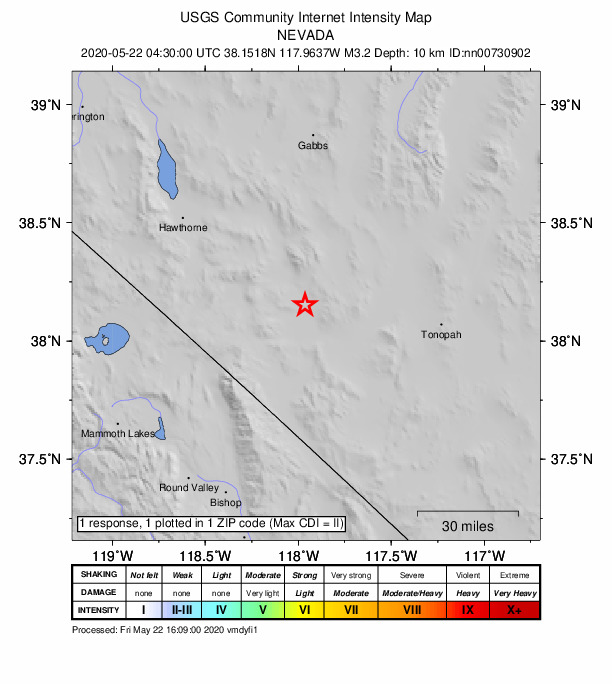 Did You Feel It? map: shaking reported by the public
