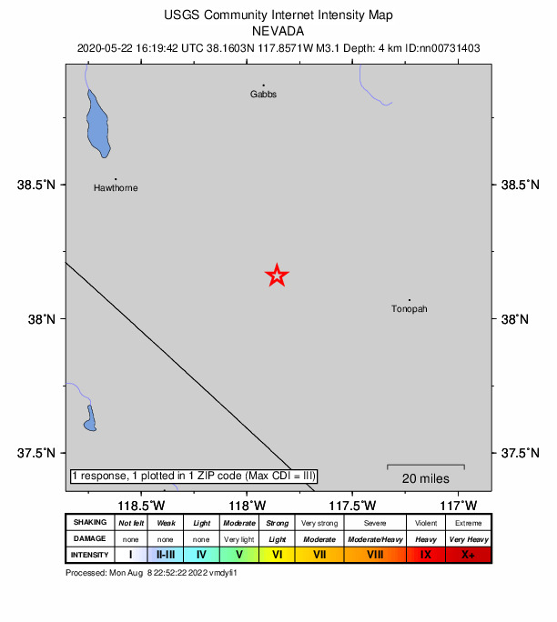 Did You Feel It? map: shaking reported by the public