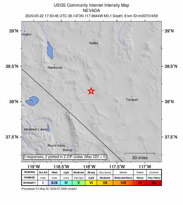 Did You Feel It? map: shaking reported by the public