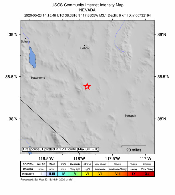 Did You Feel It? map: shaking reported by the public