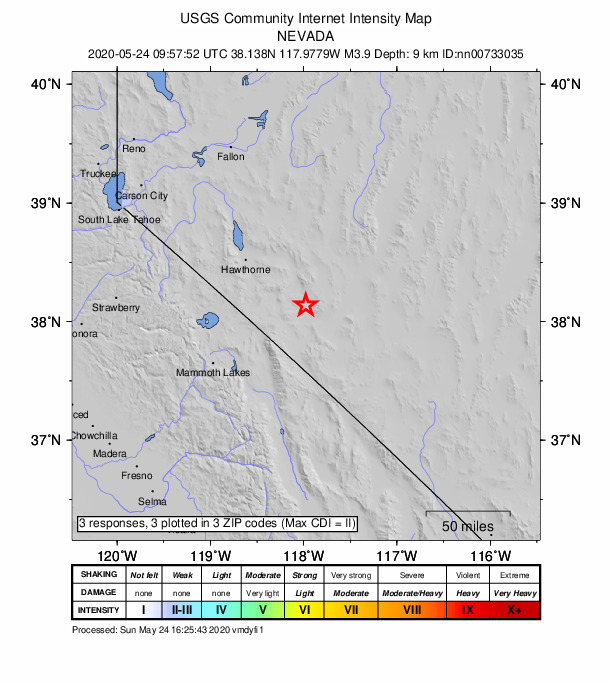 Did You Feel It? map: shaking reported by the public