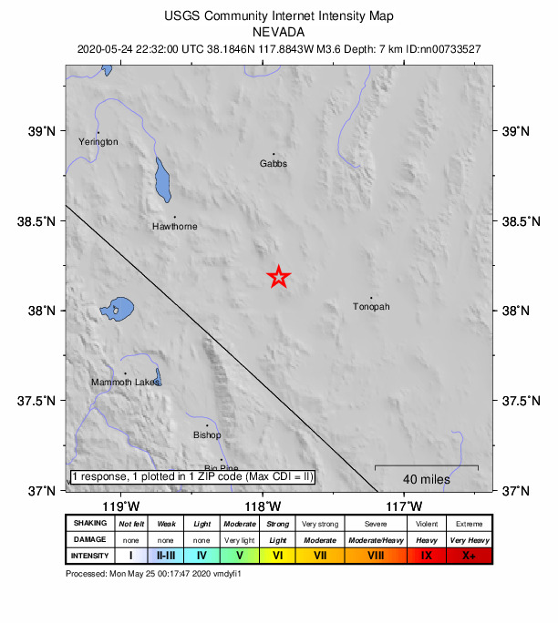 Did You Feel It? map: shaking reported by the public