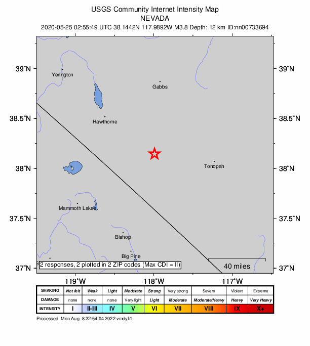 Did You Feel It? map: shaking reported by the public
